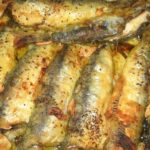 Tabuleiro de sardinhas assado no forno