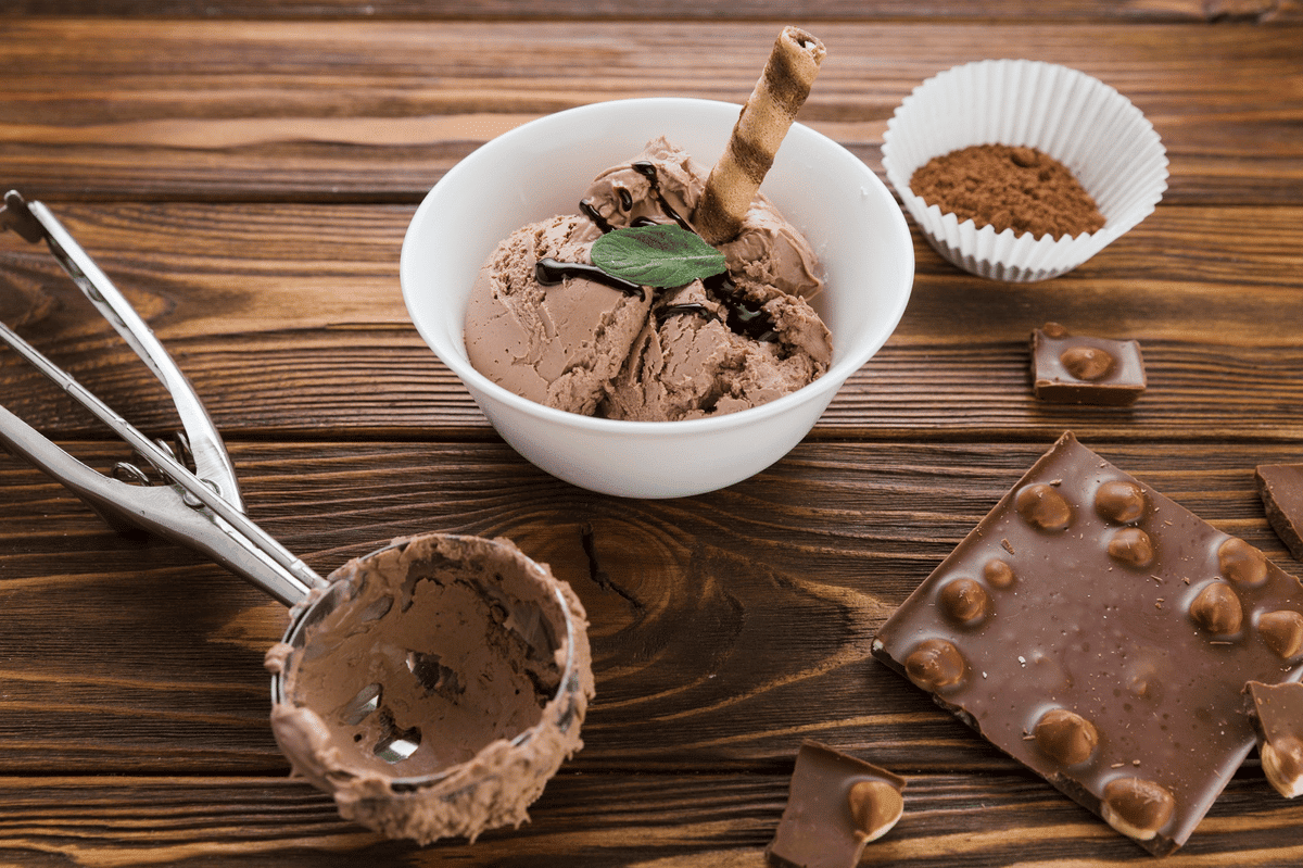 sorvete de chocolate caseiro