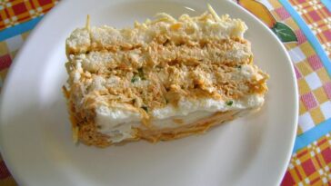 receita de torta fria de salpicão no prato